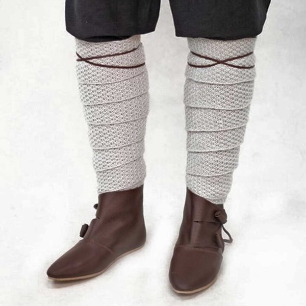 Wadenwickel gestrickt in orange/blau/grau – Bild 2