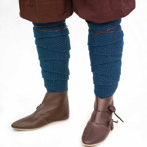 Wadenwickel gestrickt in orange/blau/grau – Bild 3
