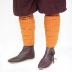 Wadenwickel gestrickt in orange/blau/grau