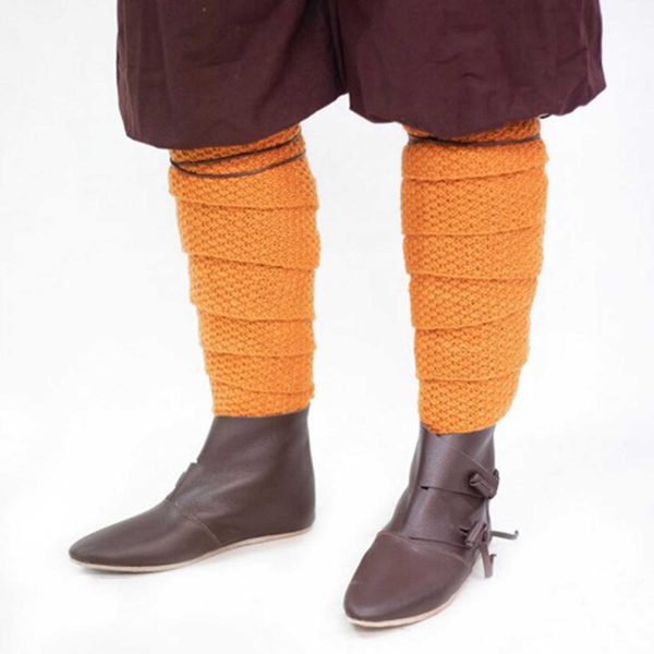 Wadenwickel gestrickt in orange/blau/grau – Bild 4