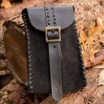 Wildleder Gürteltasche klein Braun/rot oder Schwarz – Bild 2
