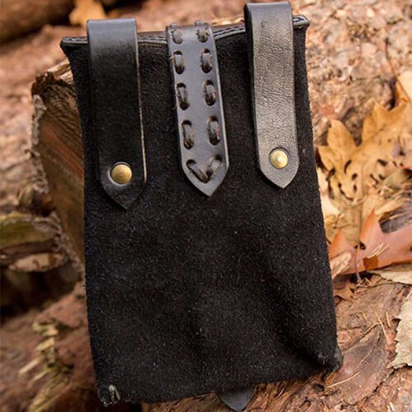 Wildleder Gürteltasche klein Braun/rot oder Schwarz – Bild 6
