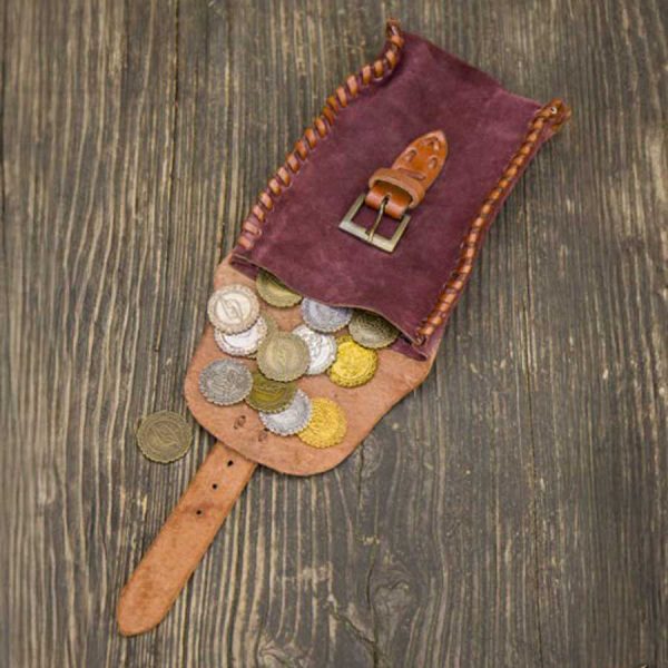 Wildleder Gürteltasche klein Braun/rot oder Schwarz – Bild 4