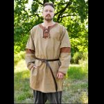 Mittelalter Tunika Sigval Used-Look, beigebraun