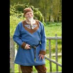 Wikinger Wolltunika "Esben"  blau-braun