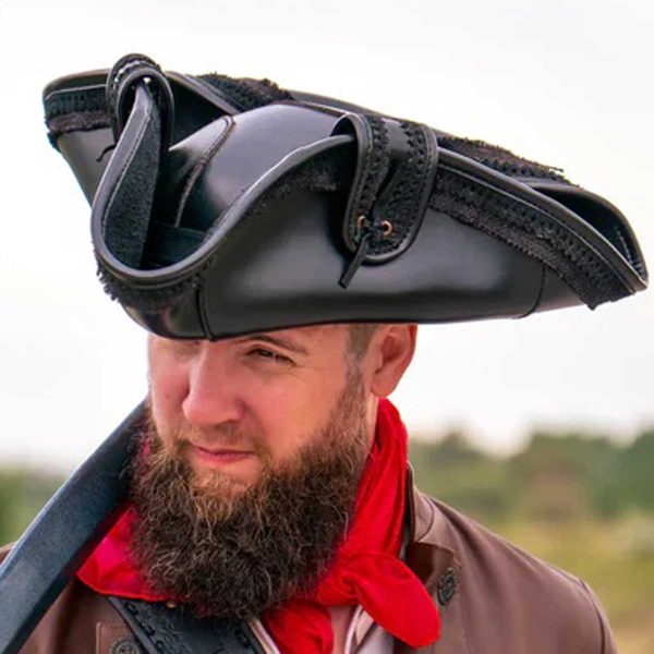 Dreizack Piraten Hut Leder – Bild 5