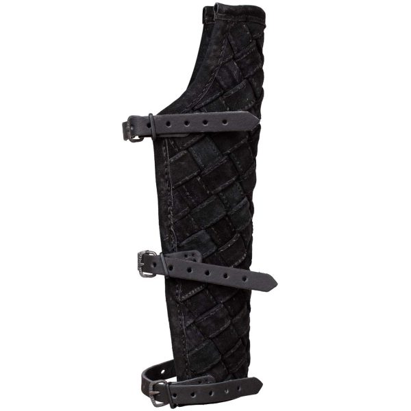 Beinschiene geflochten Leder schwarz – Bild 2