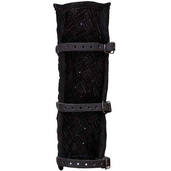 Beinschiene geflochten Leder schwarz – Bild 5