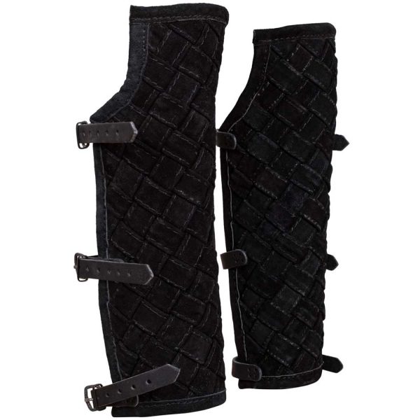 Beinschiene geflochten Leder schwarz – Bild 3