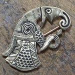 Rabenbrosche Bronze oder Bronzeversilbert – Bild 3