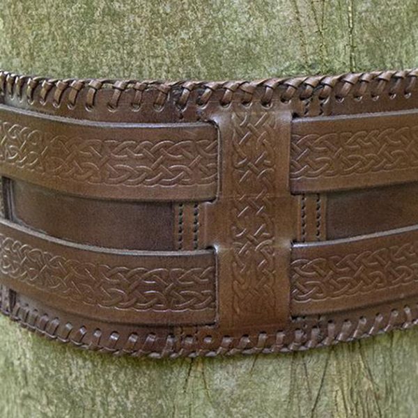 Breiter Gürtel Knotenmuster Schwarz oder Braun – Bild 2
