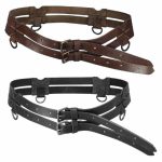 Doppelgürtel Schwarz, Braun, Grün oder Rot