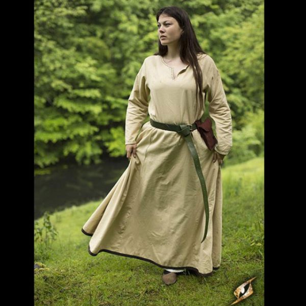 Mittelalter Kleid Beige S bis XL – Bild 2