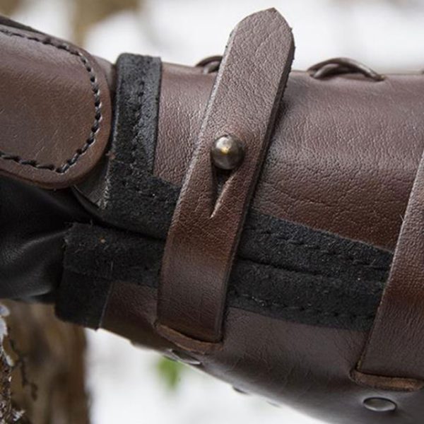 Leder Arm und Handschutz Braun – Bild 5