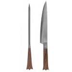 Messer Pfriem Set in Scheide Holzgriff – Bild 3