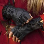 Leder Handschuhe Fingerlinge Braun oder Schwarz – Bild 9