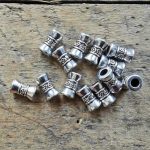 Stabperle Zylinder Silberfarben