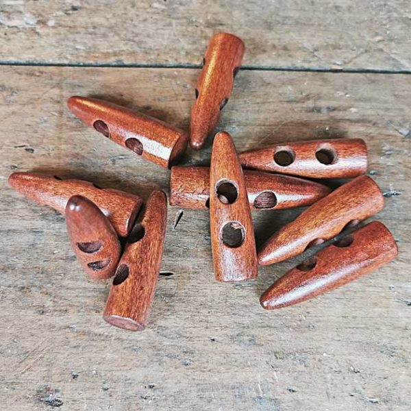 Knebel in Hornform aus Holz rot – Bild 2