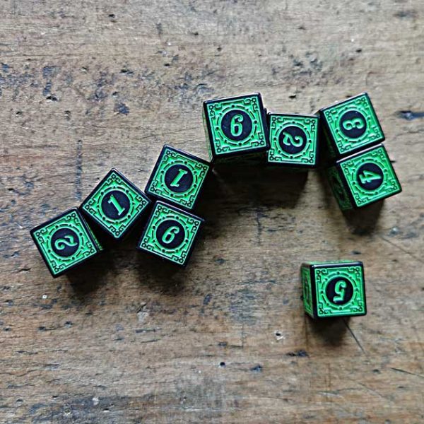 Wurfel Asia Muster Grun Preis 1Stk. – Bild 3