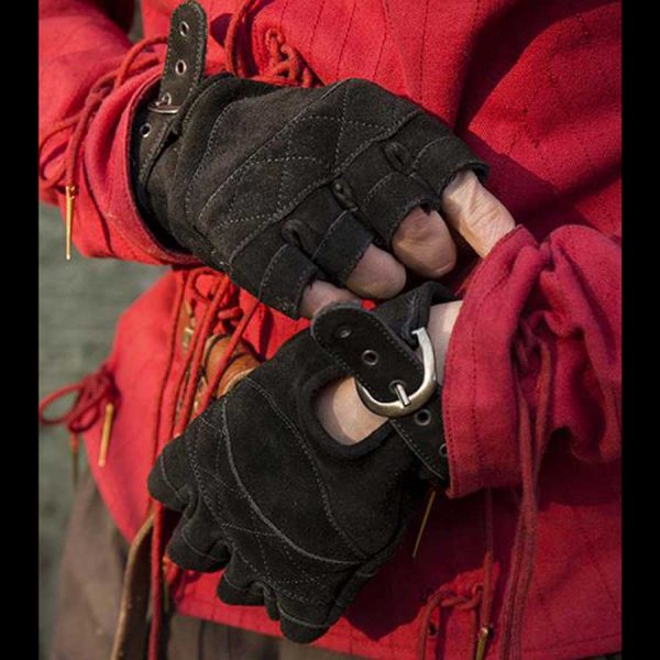 Leder Handschuhe Fingerlinge Celtic Braun oder Schwarz – Bild 6