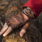 Leder Handschuhe Fingerlinge Celtic Glattleder Braun oder Schwarz – Bild 3