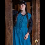 Einfaches Kleid Blau/Gelb/Schwarz – Bild 2