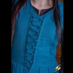 Einfaches Kleid Blau/Gelb/Schwarz – Bild 5