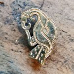 Raben Brosche Bronze