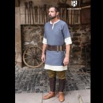 Kurz Arm Tunika Grau Blau