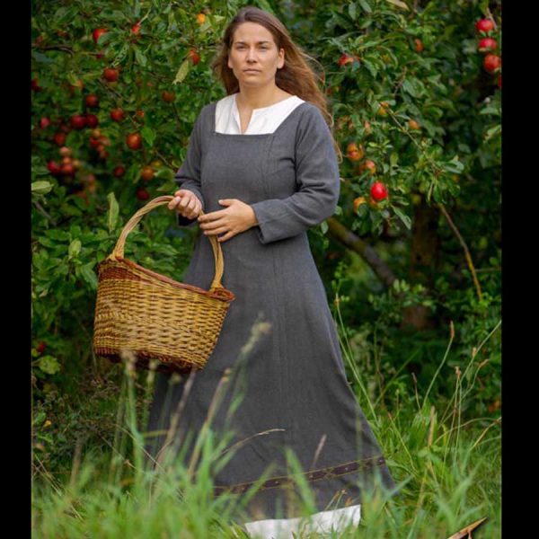 Kleid Fischgrat Hellgrau – Bild 3