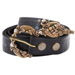 Gürtel Knotenmuster Schwarz