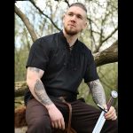 Mittelalter Hemd kurz Arm Schwarz