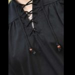 Mittelalter Hemd kurz Arm Schwarz – Bild 6