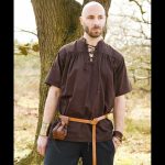 Mittelalter Hemd kurz Arm Braun – Bild 3