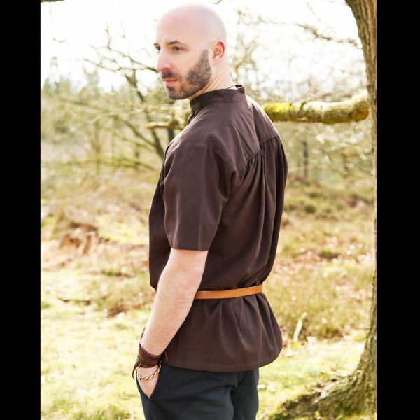 Mittelalter Hemd kurz Arm Braun – Bild 4
