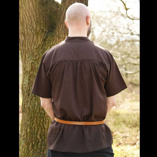 Mittelalter Hemd kurz Arm Braun – Bild 5