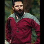 Tunika bestickt Bordeauxrot / Grau – Bild 4