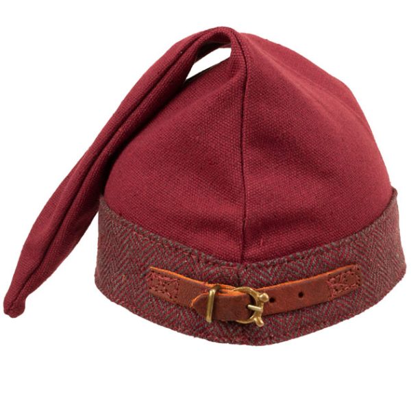 Mütze Wolle Rot/Schwarz/Braun – Bild 5