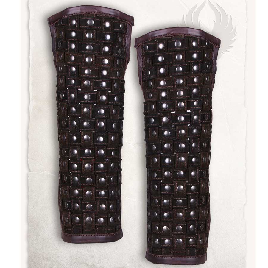 s414329983377326361_p3444_i274_w900.jpeg Beinschiene " Maxi" Geflochten mit Nieten Wildleder Braun – Bild 1