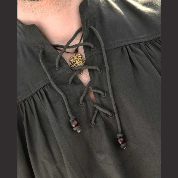 Mittelalter Hemd Ärmellos Oliv – Bild 3