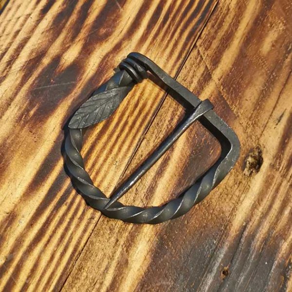 Gürtelschnalle geschmiedet Blatt – Bild 3