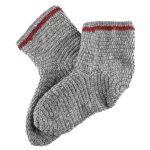 Wollsocken gehäkelt Grau