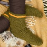 Wollsocken gehäkelt Grün – Bild 4