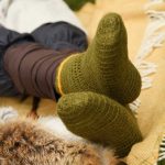 Wollsocken gehäkelt Grün – Bild 3